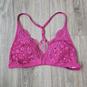 Victoria's Secret Pink Racerback Padded Lace Bralette Size Small